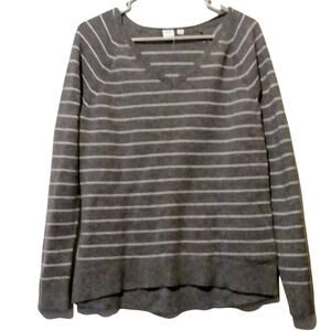 GAP Wool Blend Gray Striped‎ Sweater Small